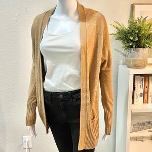 Aritzia Tan Open Front Cardigan Sweater